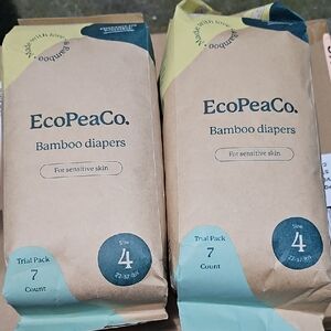EcoPeaCo. Bamboo Diapers Size 4 - Mint & Kraft Packaging